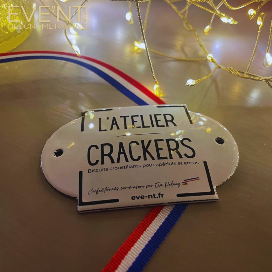 Sac toile de jute LUXE et sa plaque émaillée "L'Atelier Crackers" – Image 2